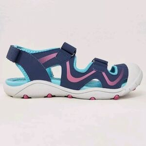 Kamik Wander Sandals Size 5 Youth Big Girl Blue Pink Closed Toe Outdoor Shoes